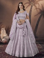 Lavender Premium Net Lehenga Choli